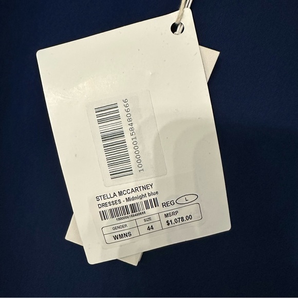 Stella McCartney Women’s Long Tie Sleeve Dress in Midnight Blue Size L, 44 NWT - Picture 8 of 12